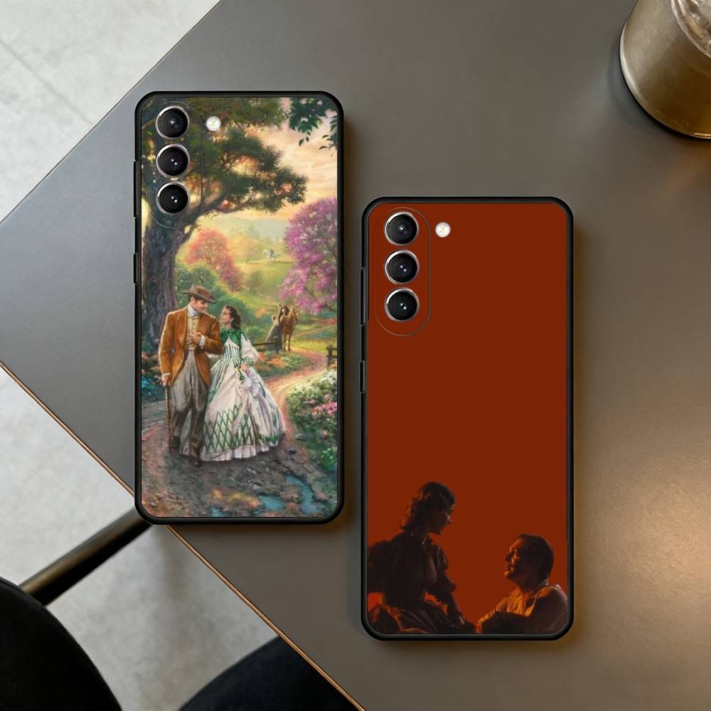 Чехол для телефона "Унесенные ветром" для Samsung S25, 24, 23, 22, 30, 21, 10, 9, Ultra, Plus, Lite, FE, 4, 5 G, Мягкий черный чехол