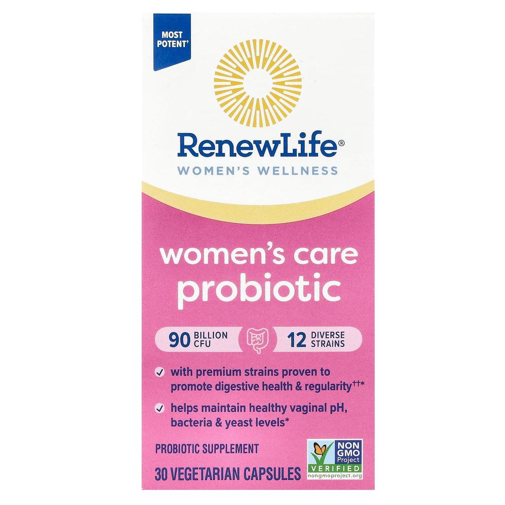 Renew Life Women's Wellness, Women's Care Probiotic, 90 Billion CFU, 30 Veggie Capsules