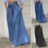 2023 Women's High-Waist Wide-Leg Denim Pants with Elegant Lace-Up