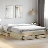VidaXL Bed Frames and Drawers Sonoma Oak 150x200 Cm Engineered Wood, Bed, Storage Bed, Double Bed Frame, Bed 3280379