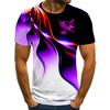 Summer Round Neck 3D Gradient Eagle Print Top Fashionable Casual Short Sleeved Men's T-shirts