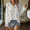 Spring Women's Long Sleeve V-Neck Floral T-Shirt Top