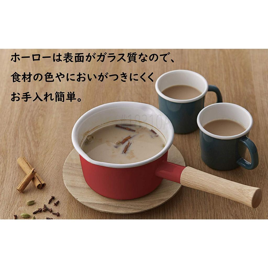 Эмалированная кастрюля для молока Fuji, серия Cotton, цвет красный, 14 см, CTN-14M.WR