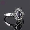Новый дизайн 5X7 мм кольцо из синего песчаника серебряное кольцо панк ювелирные изделия для женщин коктейльная вечеринка подарок на день рождения