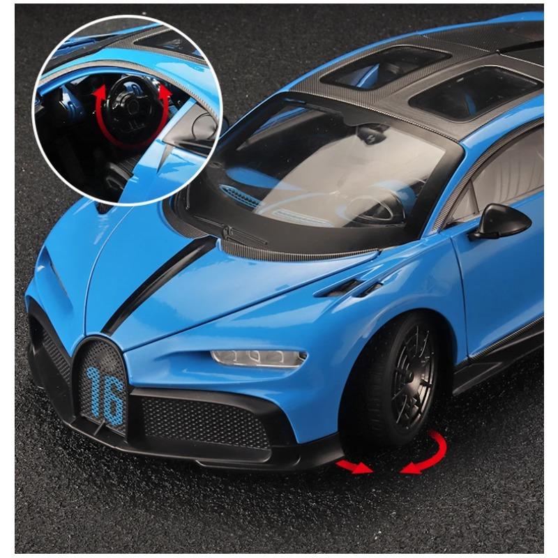 1/18 Scale Bugatti Chiron Alloy Diecast Car Model Presents for Boyfriend Sound & Light Toys for Kids Gifts Super Sportcar Miniatures