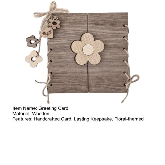 Поздравительная открытка ко Дню матери Незабудка Деревянная поздравительная открытка ручной работы День матери в деревенском стиле