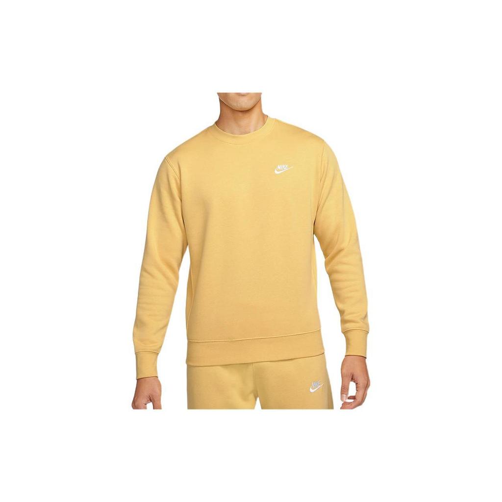 Nike Толстовки Мужские Желтые Круглый вырез Умеренный Обычный BV2663-700