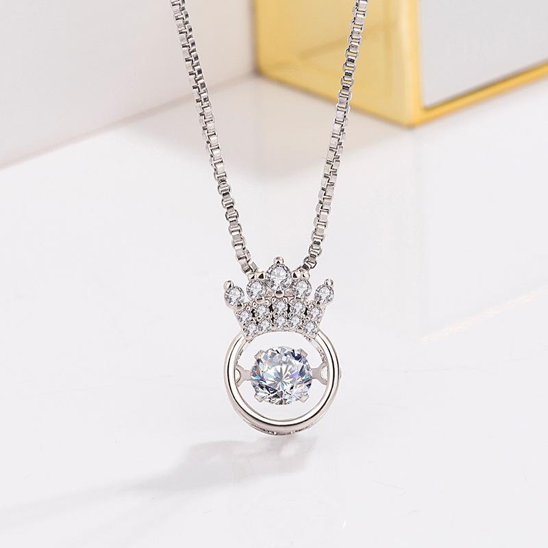 Sace Gems Crown Modelling Copper Alloy Zircon Women Pendant Necklace Fashion Gift
