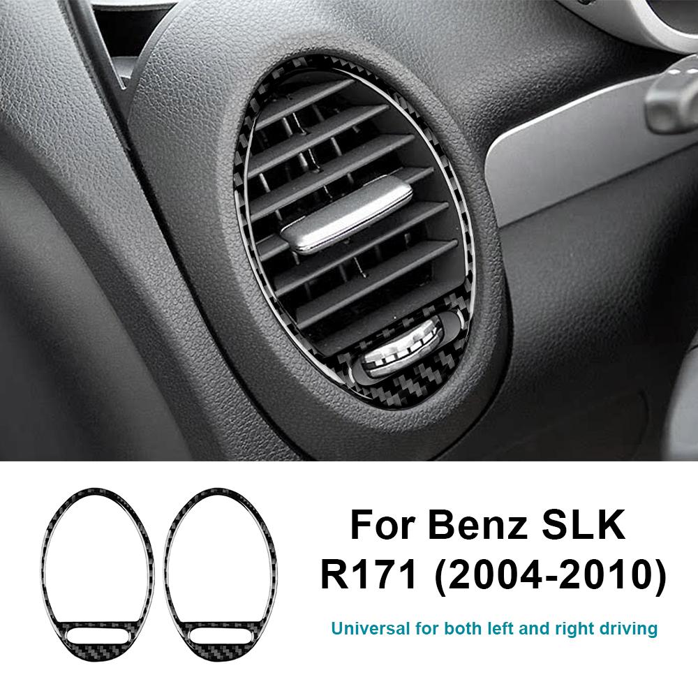 For Mercedes Benz SLK R171 2004 2005 2006 2007 2008 2009 2010 Side Air Vents Accessories Real Soft Carbon Fiber Trim Sticker