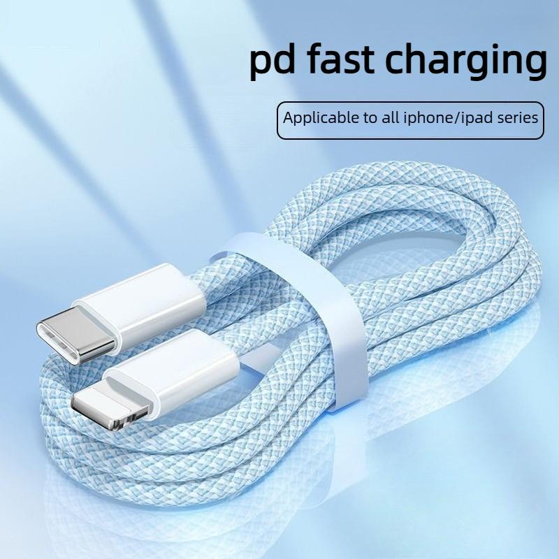 Совместимый с Apple PD Быстрая Зарядка Плетеный Кабель Данных, Двусторонний Type-C 66 Вт Кабель Зарядки для Мобильного Телефона