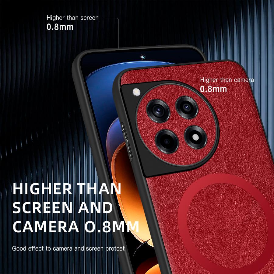 Для OnePlus ACE 3 3 Pro премиальный кожаный магнитный чехол для телефона с защитой всей камеры, устойчивый к царапинам и отпечаткам пальцев