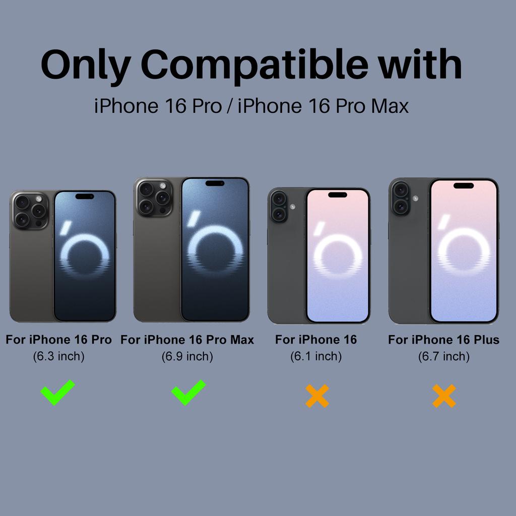 NORTHJO For iPhone 16 Pro/16 Pro Max Camera Lens Protector Black Circles Tempered Glass HD Clear 3D Full Coverage