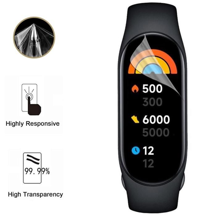 Защитная пленка для Xiaomi Mi Band 7 [Набор 9 штук] Защитная пластиковая пленка Ультратонкая Phonillico