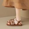 Weiwei Girl 020-1 French Style Flat Roman Sandals - Summer 2024 Women's One-Strap Shoes