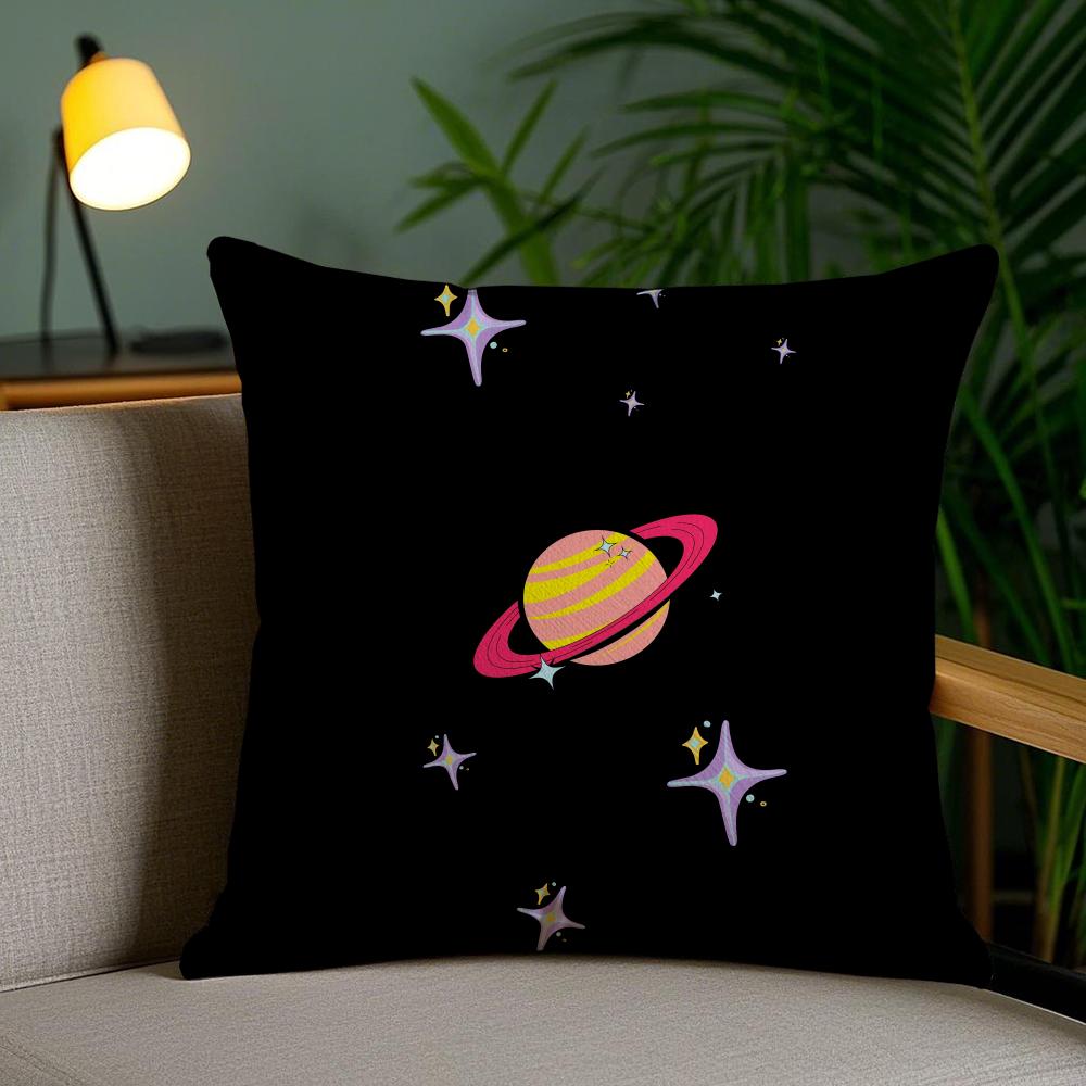 Abstract Star Art Cushion Cover Plush Fabric DoubleSided Printed Invisible Zipper Sofa Pillow Case Home Bedroom Decor