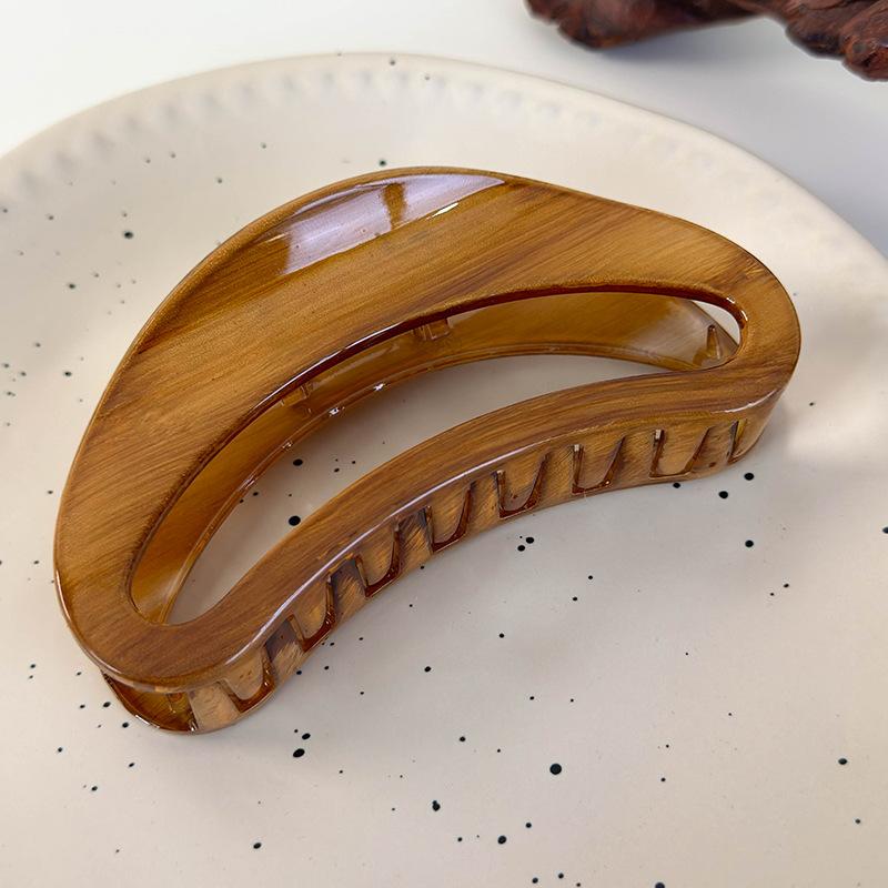 Ретро Акриловый Большой Зажим для Волос Под Черепаховый Панцирь Модные Полые Полумесяцы Заколки Зажимы-Акулы Женские Темпераментные Заколки Повязки на Голову