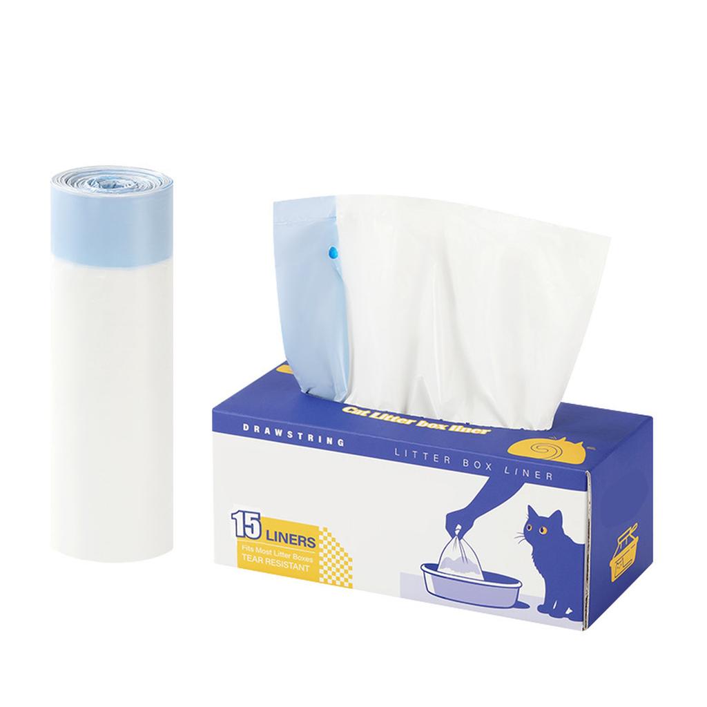 MeoWant Litter Box Liners, Drawstring Receptacles Bags Thickened Waste Bag for MeoWant MW-SC01/SC02/SC09 Automatic Litter Box