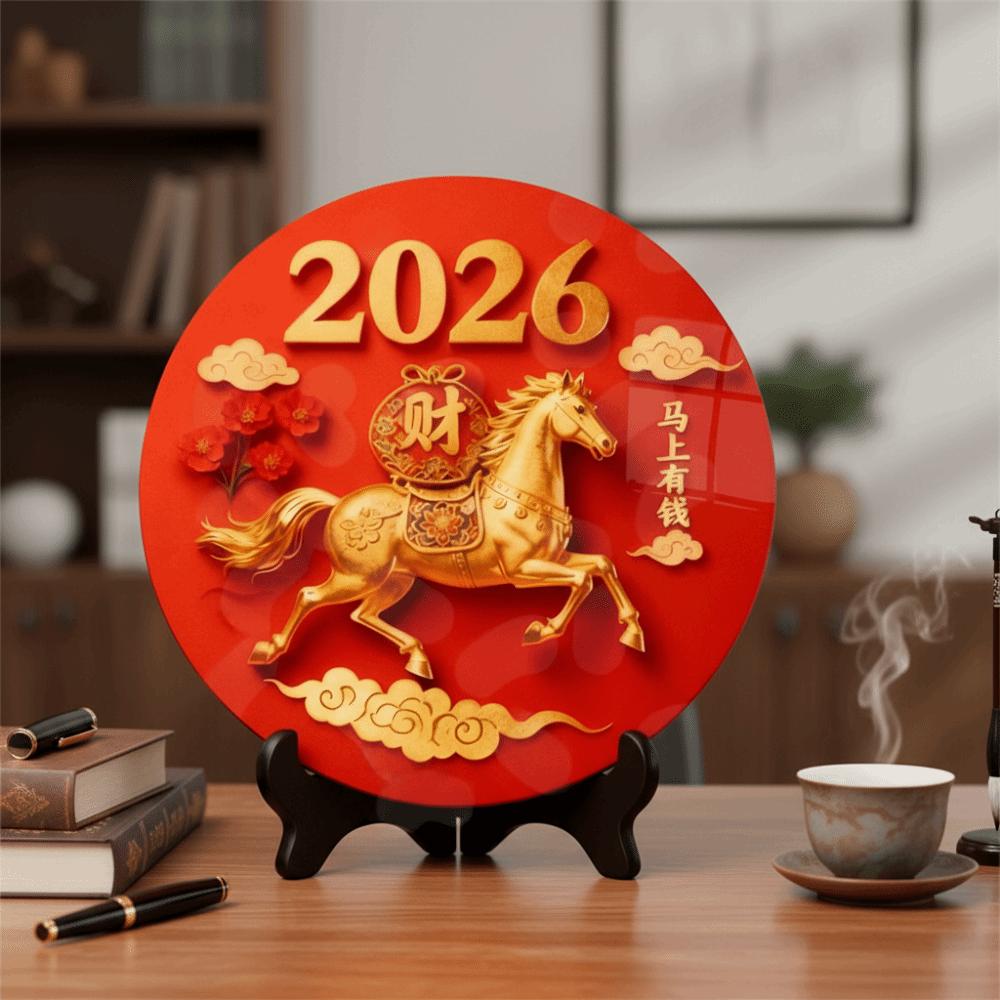 Horse Year Photo Frame Decorations Wooden Desktop Ornament Home Decor Home Decor Ornament Office