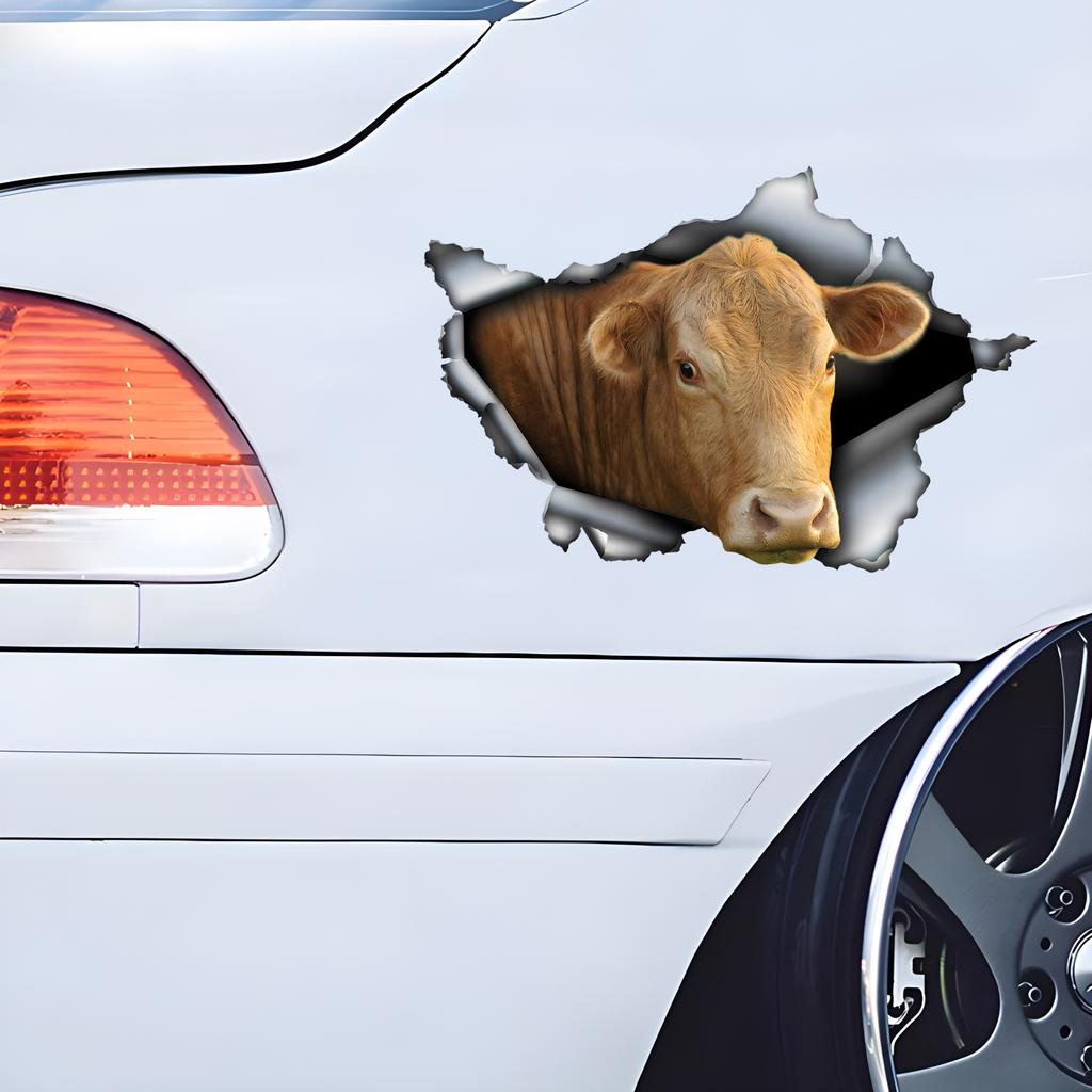 3D Наклейка на автомобиль с коровой, Веселая водонепроницаемая наклейка для автомобилей, грузовиков, мотоциклов, стен, окон, материал ПВХ