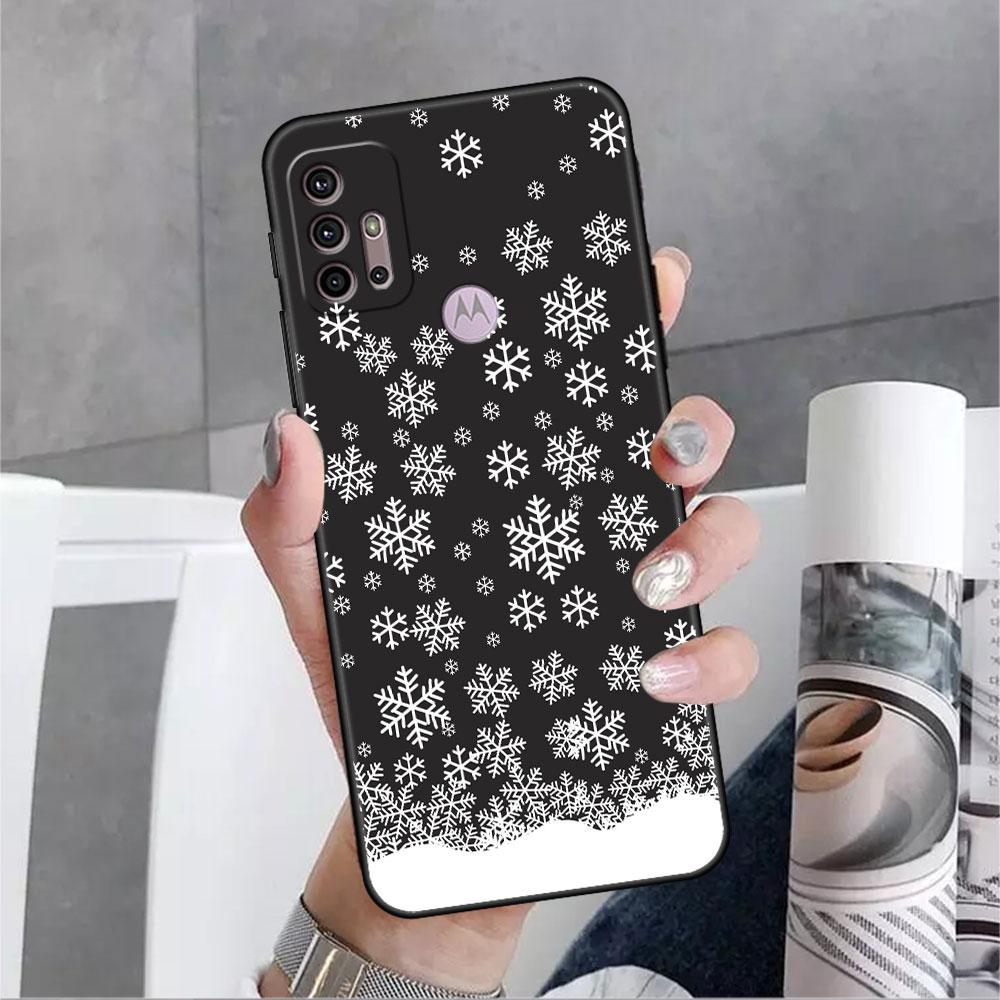 Веселого Рождества зимой чехол для Motorola G30 G60 G9 Play ONE Fusion G8 G50 E6s G82 Edge 20 Pro G Stylus 2021 Soft Phone Capas