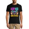 Men's Gaming T-Shirt Level 40 Unlocked - Gaming Gamer 40th Birthday Tee Shirt