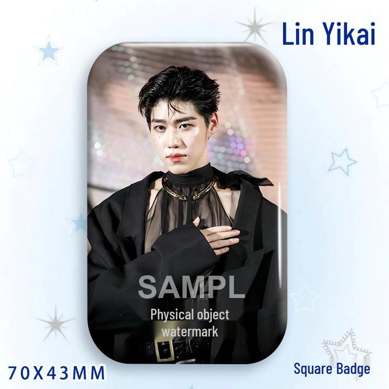 Thai Star PP Lin Yikai Concert Support Badge: Laser-cut Square Brooch Ornament