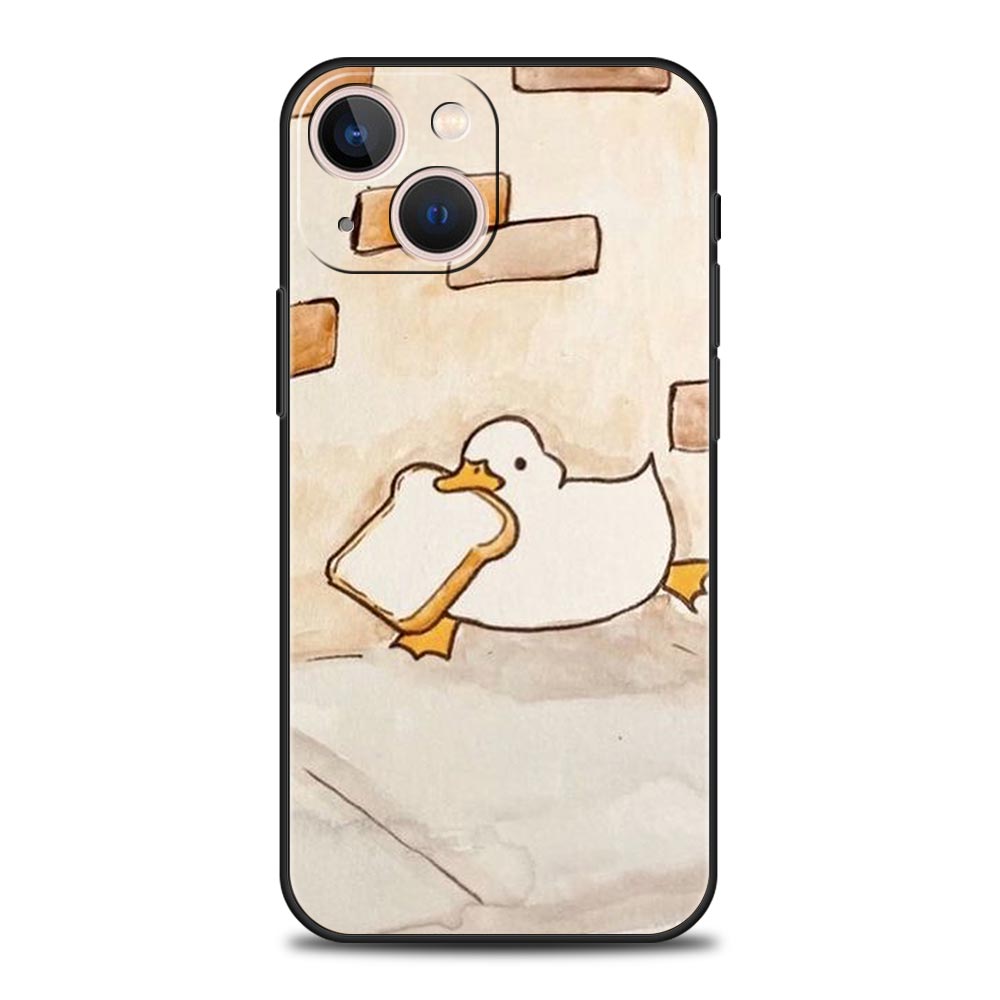 Cartoon Duck Goose Game Luxury Phone Case For iPhone 15 14 13 12 Mini 11 Pro Max XS X XR SE 7 8 Plus Soft Silicone Black Cover
