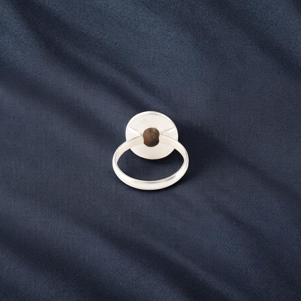 Orange Copper Turquois Gemstone 925 Stamped Silver Jewelry Handmade Promise Ring RR-62-47