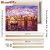 RUOPOTY DIY Рамка Приморский пейзаж DIY Картина по номерам Пейзаж Картина маслом Современная настенная живопись Декор в гостиную 40x50 см