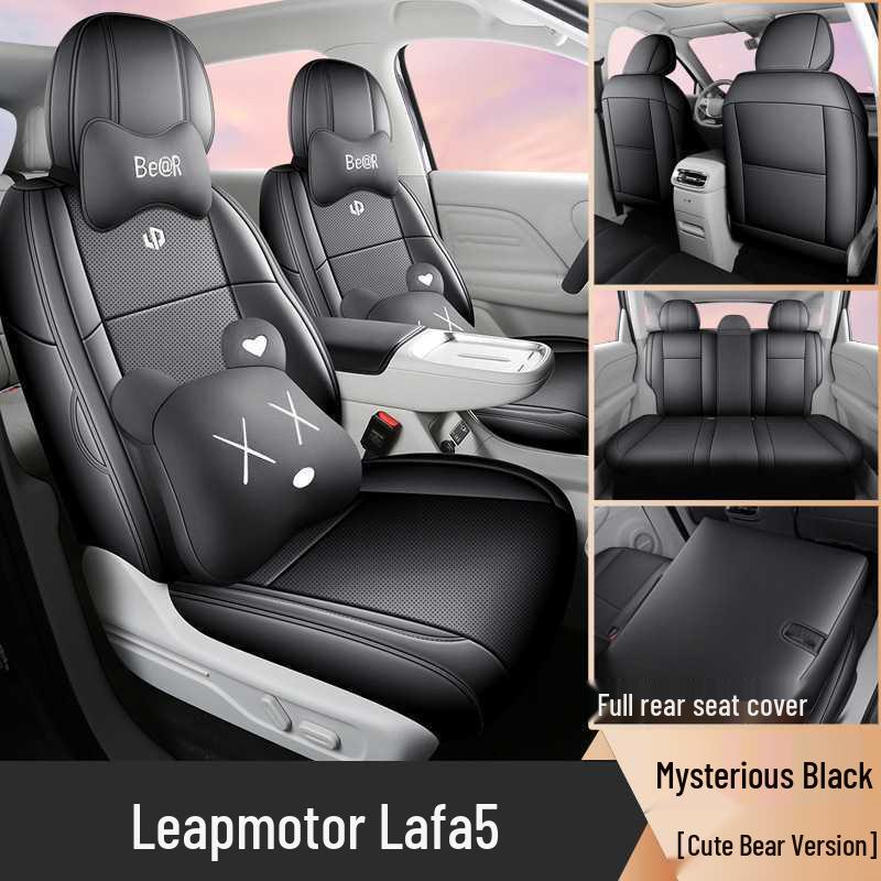 2025 Leap Lafa5 Universal Leather Seat Covers for 5-Seater Vehicles - All-Season, Full Coverage Cushions.