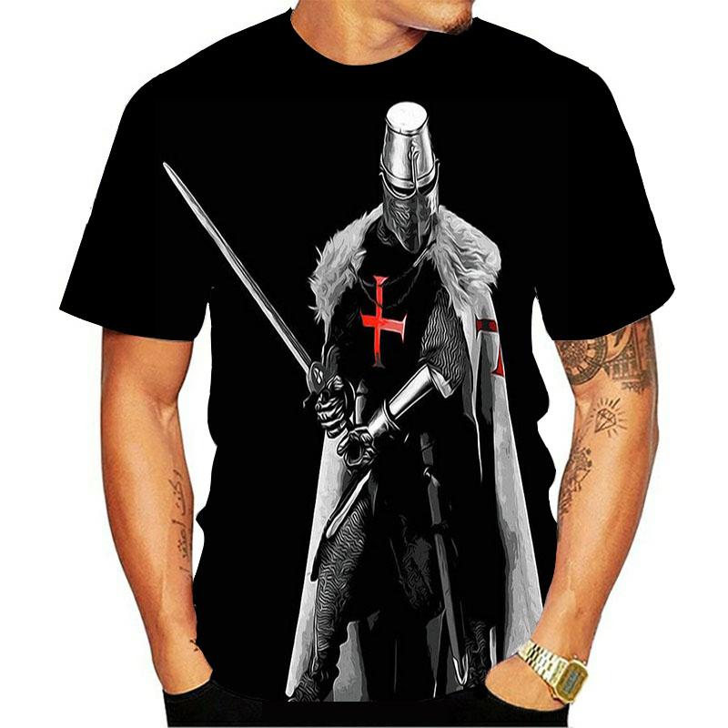 Knights Templar 3D Print T Shirt Knights Templar Fashion Casual T-Shirts Men Women Hip Hop Harajuku Streetwear T Shirt Tee Tops
