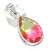 Bi-Color Tourmaline Gemstone 925 Sterling Silver Jewelry Pendant 1.89" e4C93