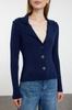 Women's Elegance Style Cardigan Navy Blue Premium Yarn Special Yarn Polo Collar Knitwear Cardigan