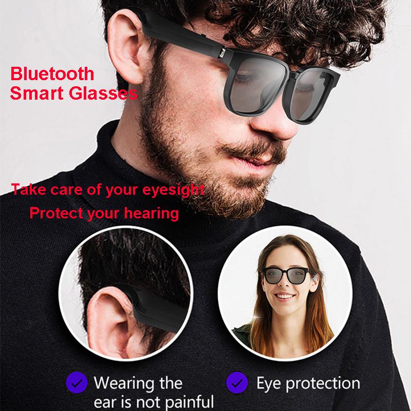 Китайская фабрика Bluetooth Аудио Смарт-очки Наушники Вызов Музыка Солнцезащитные очки Hd Блок Вредный синий свет Шумоподавляющий микрофон