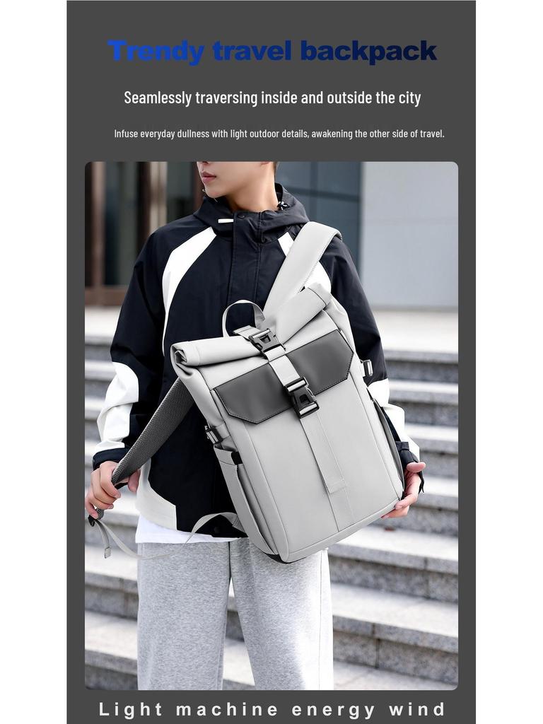 Мужской рюкзак-роллтоп большой вместимости с водоотталкивающей пропиткой для поездок и использования на открытом воздухе