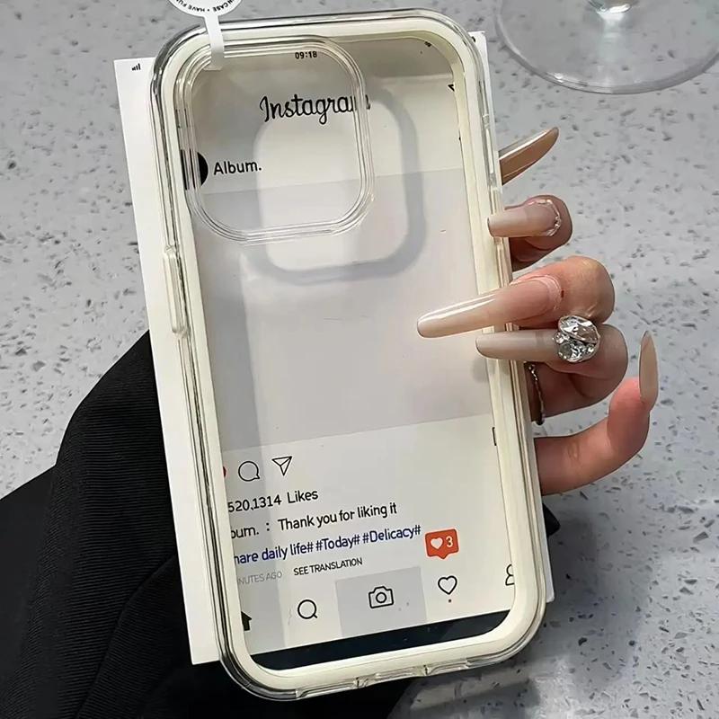 Прозрачная рамка Чехол для телефона Для iPhone 17 Air 16 15 14 13 12 Pro Max Plus 11 Ударопрочный Бампер Защитная Жесткая Задняя Крышка Funda