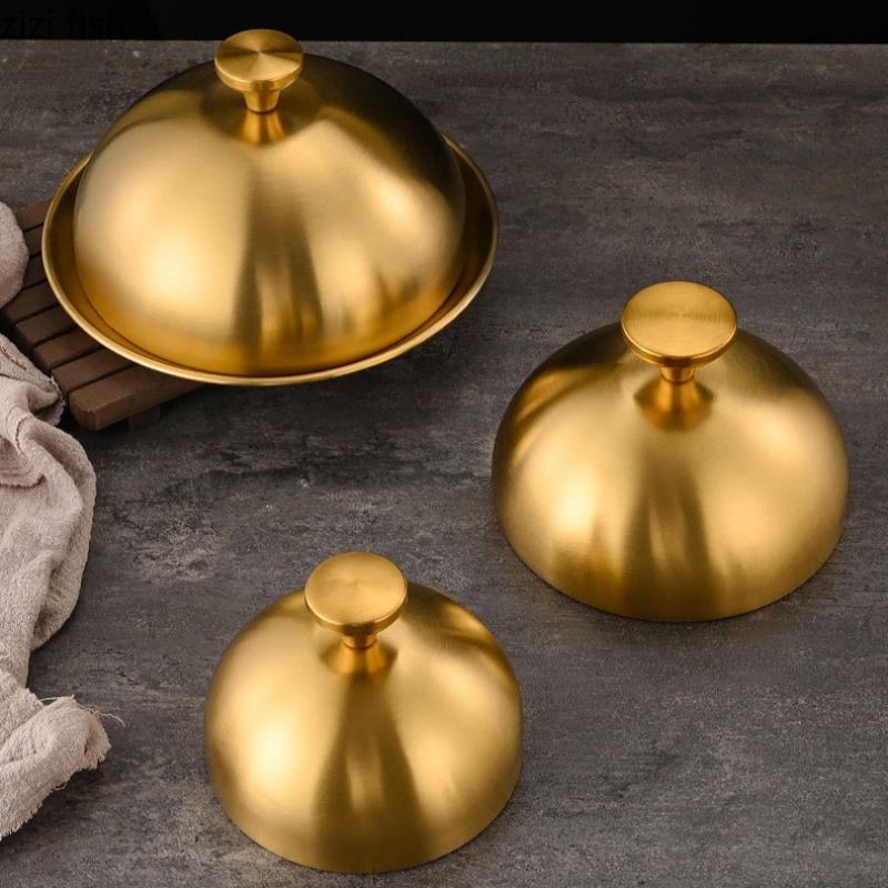 Stainless Steel Cover Western Style Steak Cover Dining Plate Circular Raised Lids Pot Lid Dim Sum Lid Cake Covers Dust Cover