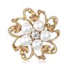 Simulation Pearl Rhinestone Brooch Women's Floral Banquet Party Suit Accessories Jewelry Birthday Gift