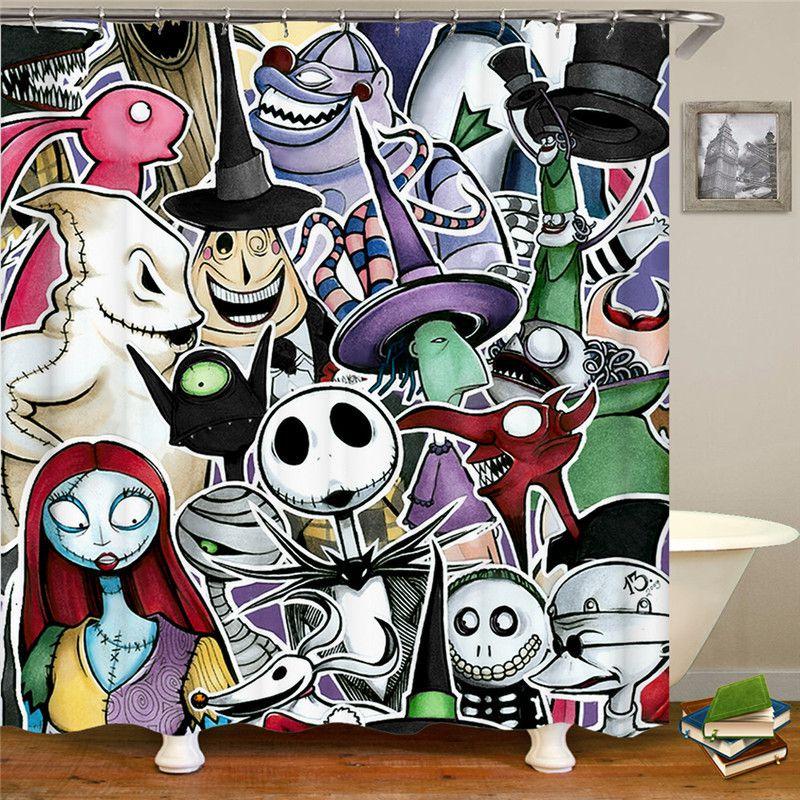 Soft And Comfortable The Nightmare Before Christmas Shower Curtain And Mat Set