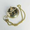 Vintage Brass Compass Push Button Sundial Pocket Hiking Gift Compass