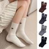 Women's Heart Pattern Mid Calf Crew Socks Ribbed Knit Boot Socks Fall Casual Soft Cozy Socks for Women Girls