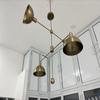Люстра на 4 лампы, современный светильник из необработанной латуни, люстра в стиле середины века Stilnova, линейный светильник