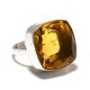 Citrine Gemstone Handmade 925 Sterling Silver Jewelry Ring Size 8.5 Z6O86
