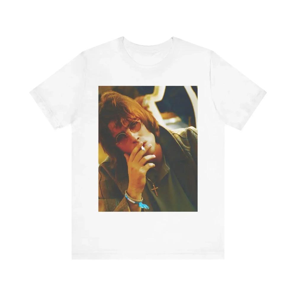 Летняя мужская футболка с принтом, посвященным группе Oasis, — оригинальный и ретро-вариант с коротким рукавом, отличный подарок для поклонников Y2K.