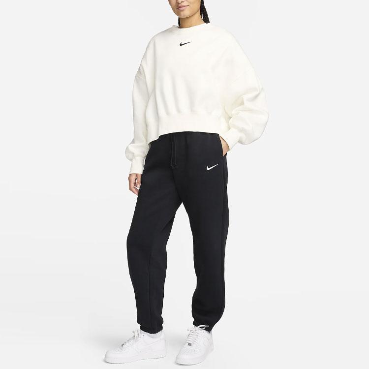 Nike Sportswear Phoenix Fleece Logo Embroidered Comfortable Cuffed Fleece Joggers Women Joggers Black FZ5996-010