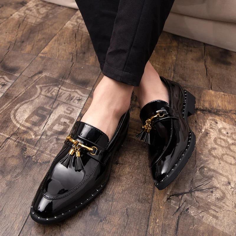 Fashion Men Tassel Loafers Mens Loafers Leather Man Shoes Leather Tassel Mocassin Homme Calzado Hombre Zapatos De Hombre Men Shoes