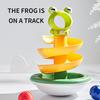 Marble Run Frog Track Toy Kids Cartoon Frog Rolling Ball Tumbler Hand-eye Coordination Toddlers Boys Girls Rolling Bead Frog Track Educational Toy
