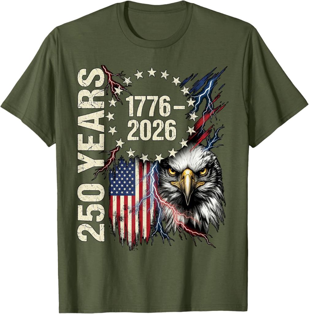 250th Anniversary USA Patriotic Eagle American 4th of July T-Shirt