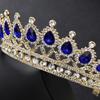 Синяя стразовая корона Большая корона с гребнем Свадебная тиара Корона