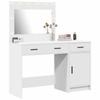 Makeup Table with Mirror Lighting 2 pcs White Particleboard